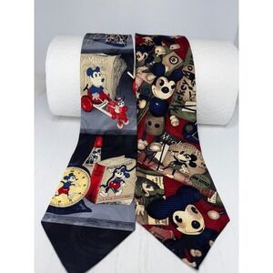 Lot of 2 Disney Mickey Mouse Atlas Design Silk Neck Tie Men's